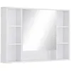 Armoire murale salle de bain avec miroir - kleankin - 7 étagères ouver...