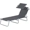 Outsunny - chaise longue - Métal - 187x58x36cm - Gris