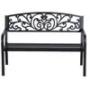 Banc de Jardin en Acier et Fonte Noir 2 Places - Outsunny