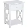 HOMCOM - table de chevet - MDF - 40x30x55cm - Blanc