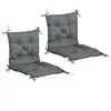 Outsunny Lot de 2 coussins matelas assise dossier 2 en 1 pour chaise fauteuil grand confort 98L x 50l x 8H cm gris 38 98x50x8cm Gris