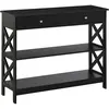 HOMCOM - console - Bois - 100x30.5x80cm - Noir