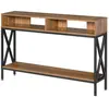 Table Console d'Entrée Industriel HOMCOM - Multi-rangements - Bois Noy...