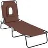 Outsunny - chaise longue - Acier - 187x58x36cm - Marron