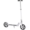 HOMCOM Trottinette pliable hauteur guidon réglable sur 4 niveaux système de freinage arrière blanc dim. 88L x 37l x 75-100H cm