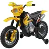 HOMCOM Moto Cross électrique enfants à partir de 3 ans 6 V phares klaxon musiques 102 x 53 x 66 cm jaune et noir 102x53x66cm Jaune