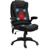 HOMCOM Fauteuil de bureau direction massant chauffant hauteur réglable dossier inclinable toile de lin noir