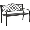 Outsunny - banc de jardin - Métal - 128x60x89cm - Brun