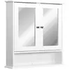 HOMCOM Armoire Murale étagère Salle de Bain - kleankin - Réf. 834-182 - 1 étagère - Porte Miroir - MDF Blanc