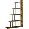 HOMCOM - bibliothèque - Bois - 102x30x160cm - Brun Rustique
