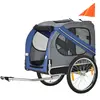 PawHut - remorque vélo chien - Acier - 130x73x90cm - Bleu et noir