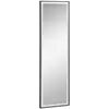 HOMCOM Miroir mural dim. 120L x 35l cm - film sécurité anti déflagrant, système attache inclus - cadre alliage alu. noir