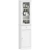 Meuble colonne de salle de bain - KLEANKIN - Blanc - Porte acrylique -...