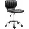 HOMCOM Tabouret à roulettes pivotant 360° hauteur assise réglable 47-62 cm - revêtement synthétique noir métal chromé