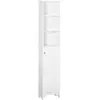 Meuble Colonne Salle de Bain HOMCOM - 3 niches - Porte persienne - 3 é...