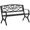 Outsunny - Banc de jardin 2 places - Acier - 128x58.5x 85cm - Noir