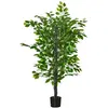Arbre artificiel HOMCOM - Ficus H.1,35 m - Feuillage réaliste - Pot inclus