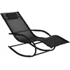 Chaise longue à bascule - OUTSUNNY - contemporain - métal - noir