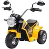 HOMCOM Moto électrique enfant chopper tout-terrain 6 V 20 W marche AV AR 3 roues effets lumineux et sonores jaune noir