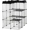 Enclos modulable pour petits animaux PawHut Métal PP 105x70x116cm Noir