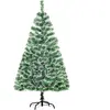 HOMCOM Sapin de Noël Artificiel Aspect enneigé 150 cm 416 Branches épines Imitation Nordmann Grand réalisme