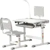 HOMCOM Bureau enfant avec chaise rég 70x49x105cm Gris
