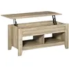 HOMCOM Table basse rectangulaire plateau relevable 2 niches et coffre ...
