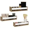 IDMarket Lot De 3 Étagères À Épices Murales Jules Façon Hêtre Et Blanc