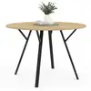 IDMARKET Table à manger ronde YSEULT 4-6 personnes bois et noir design...