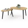 IDMARKET Lot de 2 tables basses gigognes GAIA bois et pieds noirs scan...