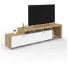 IDMarket Meuble Tv 180 Cm Malo Bois Et Placards Blancs