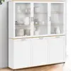 IDMARKET Buffet vaisselier 160 cm VITO meuble de cuisine 6 portes blan...