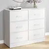 IDMarket Commode 6 Tiroirs En Tissu Uppah 80 Cm Meuble De Rangement Bo...