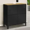 IDMARKET Buffet dappoint casier 70 cm ESTER 4 portes en métal noir pla...