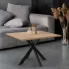IDMarket Table Basse Carrée Alix Pied Araignée 70 Cm Bois Et Noir