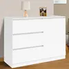 IDMarket Commode 3 Tiroirs + 1 Porte Tomi 110 Cm Bois Blanc