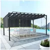 IDMARKET Pergola LUXE lames orientables CEFALU 3x4M 4 stores gris anth...