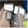 IDMarket Projecteur Solaire 3 Têtes 178 Led Détecteur De Mouvement