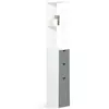 IDMARKET Meuble WC étagère WILLY bois 3 portes blanc et gris