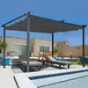 IDMarket Pergola Toit Rétractable 4 Pieds 3x4 M Tonnelle Gris