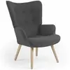 ID MARKET - Fauteuil scandinave IVAR en tissu gris anthracite