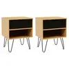 Tables de chevet NOEMI - IDMARKET - Lot de 2 - Bois - Vintage - 2 tiro...
