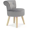 IDMarket Fauteuil crapaud en velours gris