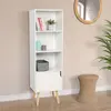 IDMarket Bibliothèque Étagère Emmie Scandinave Bois Blanc