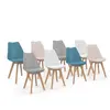 IDMARKET Lot de 8 chaises scandinaves SARA mix color pastel rose x2, b...
