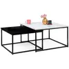 IDMARKET Lot de 2 tables basses gigognes ALASKA carrées 60/70 effet ma...