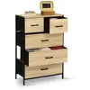 IDMARKET Chiffonnier 5 tiroirs en tissu UTAH commode semainier design ...