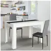 IDMARKET Table à manger ROZY 4 personnes blanche et noire 110 cm