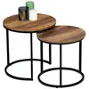 Lot de 2 tables basses gigognes - IDMARKET - HAWKINS - Bois foncé - De...