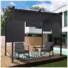 IDMARKET Pergola édition spéciale toit rétractable 3x3 M et 4 stores g...